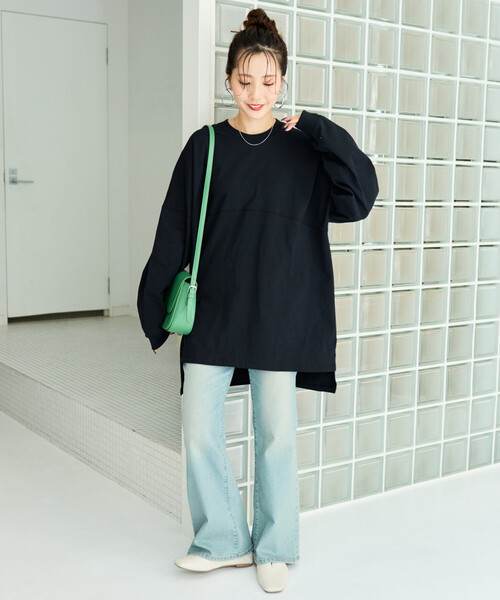 FREAK'S STORE（フリークスストア）の「限定展開　フットボール ロングスリーブ Tシャツ（Tシャツ/カットソー・レディース・ピンク/ブラック/オフホワイト/ブラウン/杢グレー/ブルー・ﾌﾘ-）」の11枚目の写真