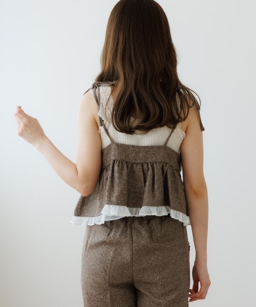 flower（フラワー）の「カームチェックビスチェ（キャミソール・レディース・ブラック/ブラウン・FREE）」の4枚目の写真