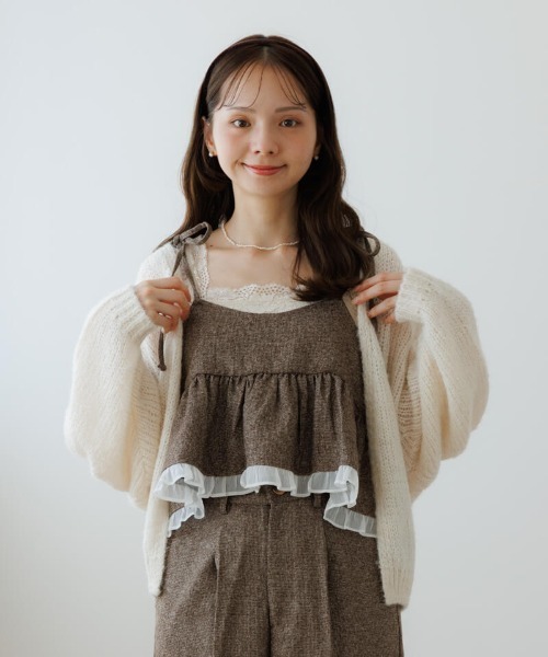 flower（フラワー）の「カームチェックビスチェ（キャミソール・レディース・ブラック/ブラウン・FREE）」の5枚目の写真