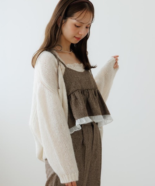 flower（フラワー）の「カームチェックビスチェ（キャミソール・レディース・ブラック/ブラウン・FREE）」の6枚目の写真