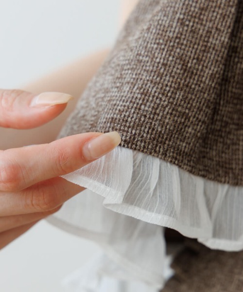 flower（フラワー）の「カームチェックビスチェ（キャミソール・レディース・ブラック/ブラウン・FREE）」の9枚目の写真