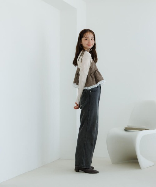 flower（フラワー）の「カームチェックビスチェ（キャミソール・レディース・ブラック/ブラウン・FREE）」の11枚目の写真