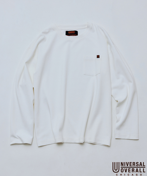 JOURNAL STANDARD relume（ジャーナルスタンダード　レリューム）の「UNIVERSAL OVERALL / ユニバーサル オーバーオール 別注 ポンチ ロンT（Tシャツ/カットソー・メンズ・チャコールグレー/レンガ/ホワイト・MEDIUM/LARGE）」の2枚目の写真