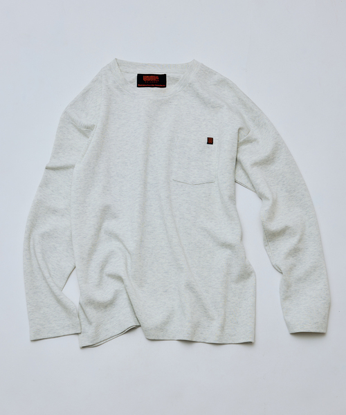 JOURNAL STANDARD relume（ジャーナルスタンダード　レリューム）の「UNIVERSAL OVERALL / ユニバーサル オーバーオール 別注 ポンチ ロンT（Tシャツ/カットソー・メンズ・チャコールグレー/レンガ/ホワイト・MEDIUM/LARGE）」の4枚目の写真