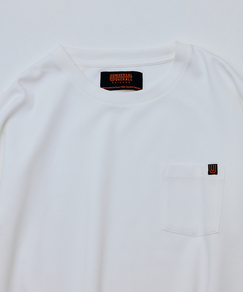 JOURNAL STANDARD relume（ジャーナルスタンダード　レリューム）の「UNIVERSAL OVERALL / ユニバーサル オーバーオール 別注 ポンチ ロンT（Tシャツ/カットソー・メンズ・チャコールグレー/レンガ/ホワイト・MEDIUM/LARGE）」の7枚目の写真