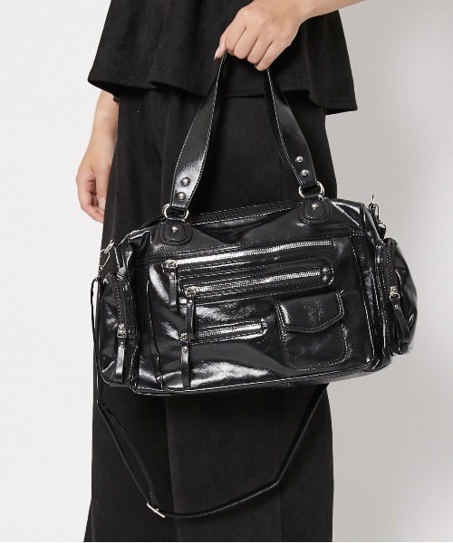 GORGE（ゴージ）の「《大容量×多収納◎》ショルダー＆ハンド 2WAY 多ポケット トートバッグ（ハンドバッグ・レディース・ブラウン/キャメル/ブラック・F）」の2枚目の写真