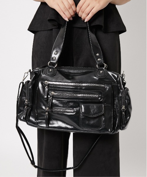 GORGE（ゴージ）の「《大容量×多収納◎》ショルダー＆ハンド 2WAY 多ポケット トートバッグ（ハンドバッグ・レディース・ブラウン/キャメル/ブラック・F）」の6枚目の写真