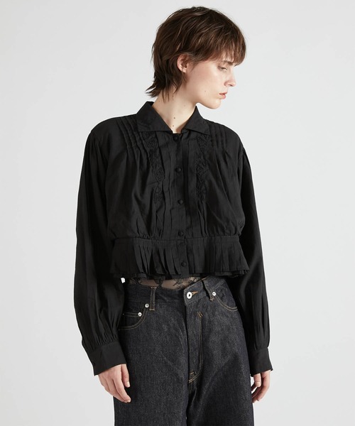 crinkle crinkle crinkle（クリンクルクリンクルクリンクル）の「【crinkle crinkle crinkle】cord embroidery blouse/コード刺繍ブラウス（Tシャツ/カットソー・レディース・ブラック・FREE）」の9枚目の写真