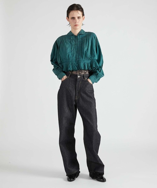 crinkle crinkle crinkle（クリンクルクリンクルクリンクル）の「【crinkle crinkle crinkle】cord embroidery blouse/コード刺繍ブラウス（Tシャツ/カットソー・レディース・ブラック・FREE）」の15枚目の写真