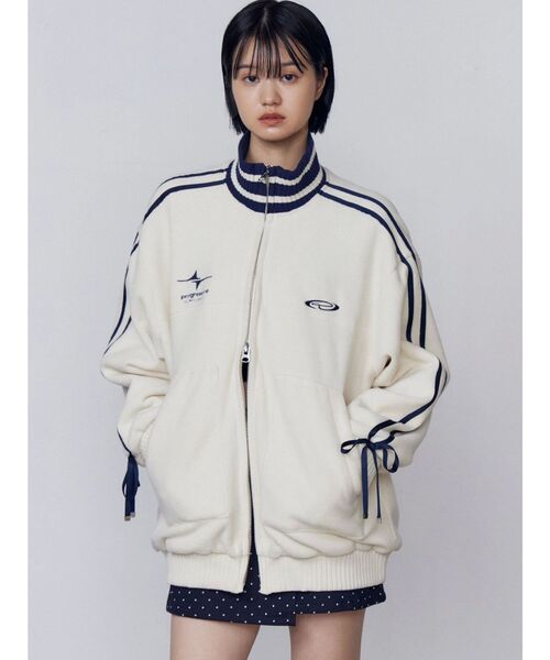 EMODA(エモダ)の「ラインオーバーフリースブルゾン(ブルゾン・レディース・アイボリー/グレー/ブラウン・FREE)」の7枚目の写真