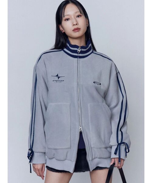 セール】ラインオーバーフリースブルゾン（ブルゾン）｜EMODA（エモダ