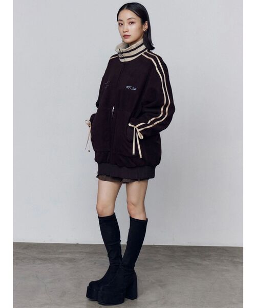 セール】ラインオーバーフリースブルゾン（ブルゾン）｜EMODA（エモダ