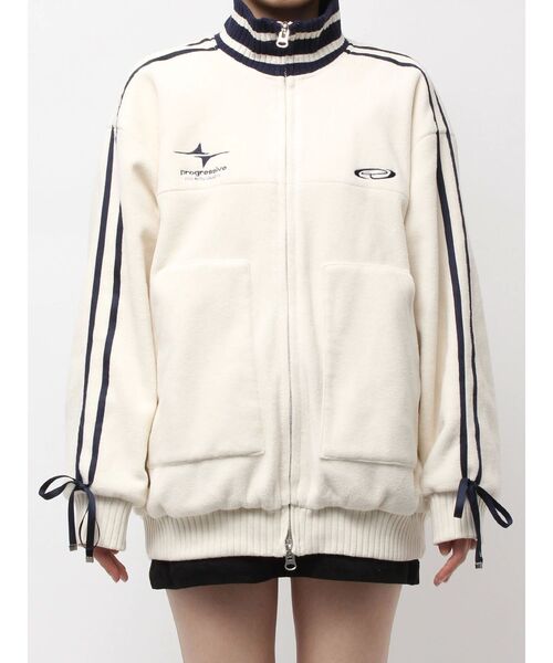 セール】ラインオーバーフリースブルゾン（ブルゾン）｜EMODA（エモダ