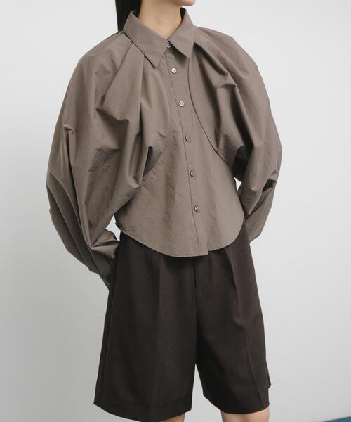 日本未発売　オリンピアコラボ　Freedomクロップドシャツ Mサイズ シップス SHIPS 〈洗濯機可能〉ピン オックス 刺繍 クロップド シャツ