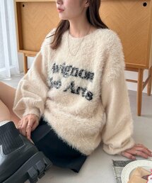 【ユニセックス】フェザーヤーンジャガードロゴニット