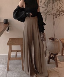 LAFFMO | タック入りフレアスラックス(スラックス)