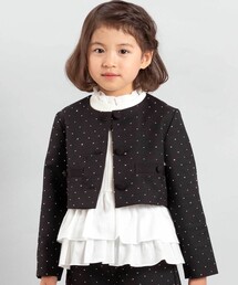 BeBe（ベベ）の「【お揃い】エトワールシャイニードットクロップドジャケット(100~150cm)（ノーカラージャケット・キッズ）」