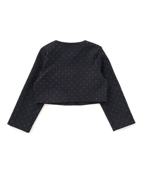 BeBe（ベベ）の「【お揃い】エトワールシャイニードットクロップドジャケット（ノーカラージャケット・キッズ・ブラック・150cm/120cm/130cm/140cm）」の11枚目の写真