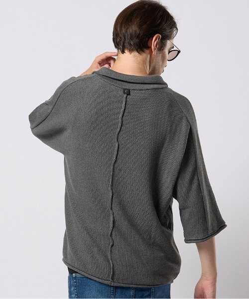 wjk（ダヴルジェイケイ）の「mhs2428- comfy skipper polo H-S スキッパーポロシャツ(6888　kn30h)（ポロシャツ・メンズ・ブラック/ベージュ/チャコール・S/M/L/XL）」の9枚目の写真