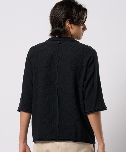 wjk（ダヴルジェイケイ）の「mhs2428- comfy skipper polo H-S スキッパーポロシャツ(6888　kn30h)（ポロシャツ・メンズ・ブラック/ベージュ/チャコール・S/M/L/XL）」の13枚目の写真