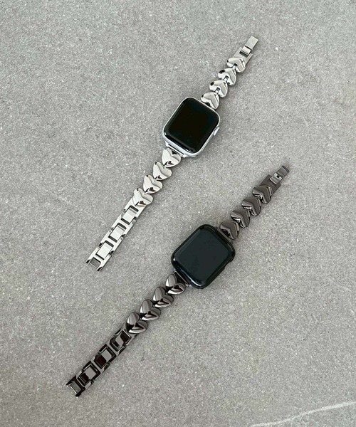 Me%（ミィパーセント）の「【ステンレス】AppleWatch miniハートバンド　605859（デジタル腕時計・レディース・シルバー/ブラック・MEDIUM）」の21枚目の写真