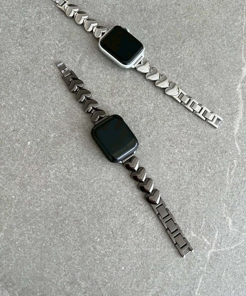 Me%（ミィパーセント）の「【ステンレス】AppleWatch miniハートバンド　605859（デジタル腕時計・レディース・シルバー/ブラック・MEDIUM）」の16枚目の写真