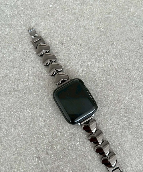 Me%（ミィパーセント）の「【ステンレス】AppleWatch miniハートバンド　605859（デジタル腕時計・レディース・シルバー/ブラック・MEDIUM）」の20枚目の写真