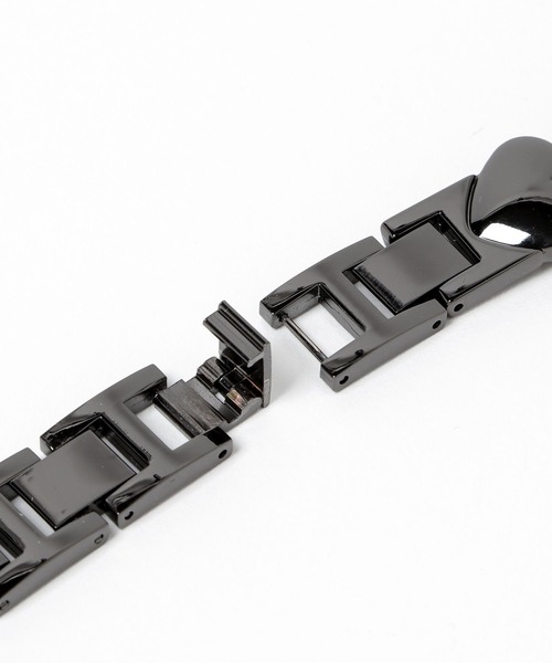 Me%（ミィパーセント）の「【ステンレス】AppleWatch miniハートバンド　605859（デジタル腕時計・レディース・シルバー/ブラック・MEDIUM）」の4枚目の写真