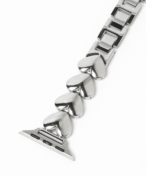 Me%（ミィパーセント）の「【ステンレス】AppleWatch miniハートバンド　605859（デジタル腕時計・レディース・シルバー/ブラック・MEDIUM）」の5枚目の写真