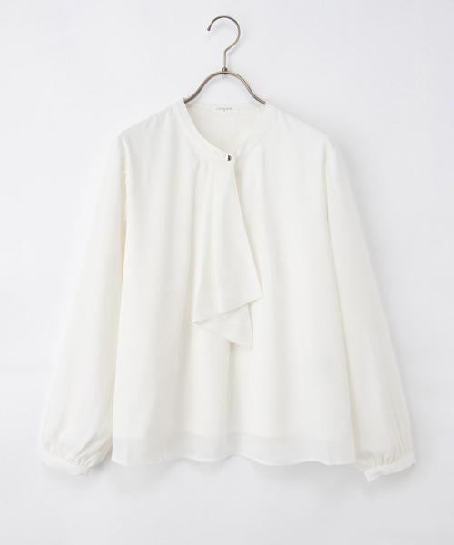 Honeys(ハニーズ)の「【ハニぽか】あったか裏地ボウタイブラウス(シャツ/ブラウス・レディース・グレイッシュブルー/ブラック系その他/アイボリー/ネイビー/ピンク系/ボルドー・3L/L/LL/M/S)」の21枚目の写真