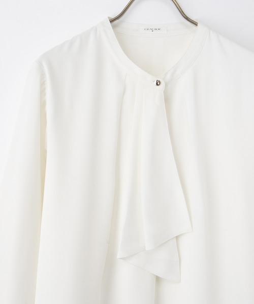 Honeys(ハニーズ)の「【ハニぽか】あったか裏地ボウタイブラウス(シャツ/ブラウス・レディース・グレイッシュブルー/ブラック系その他/アイボリー/ネイビー/ピンク系/ボルドー・3L/L/LL/M/S)」の22枚目の写真