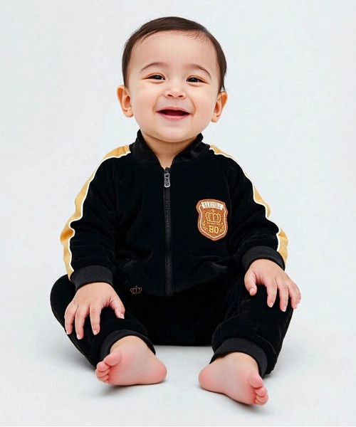 BABYDOLL（ベビードール）の「パイピングベロアロンパース 1059B（ロンパース・キッズ・ブラウン/チェリーピンク/オフホワイト/ブラック・70cm/80ｃｍ）」の10枚目の写真