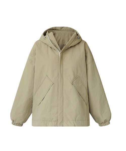 セール】オーバーサイズ中綿ブルゾン ドロスト フード付き