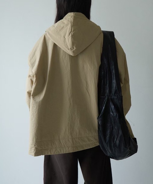 セール】オーバーサイズ中綿ブルゾン ドロスト フード付き