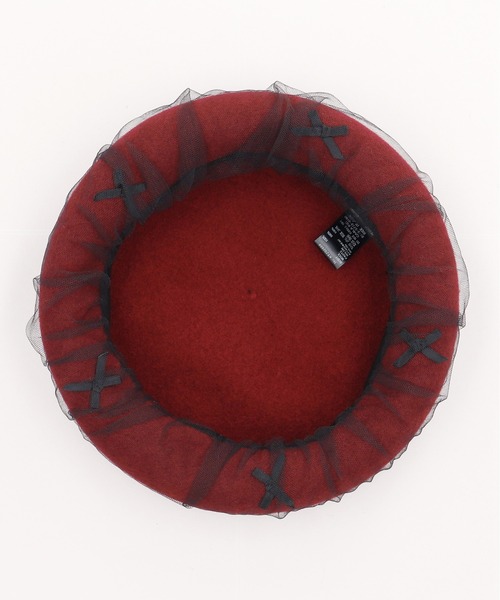 CA4LA(カシラ)の「RIBBON(ハンチング/ベレー帽・レディース・ワインレッド/ベージュ/ブラック・ONESIZE)」の5枚目の写真