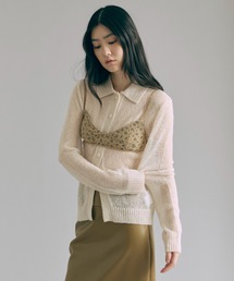Sheer Mohair Polo Knit