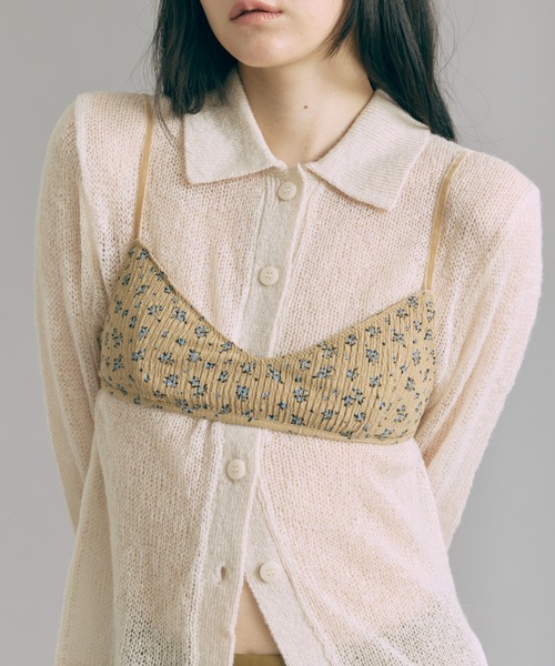 EN NEUME(エンノイム)の「Sheer Mohair Polo Knit(ニット/セーター・レディース・チャコール/ブラウン/アイボリー・FREE)」の9枚目の写真