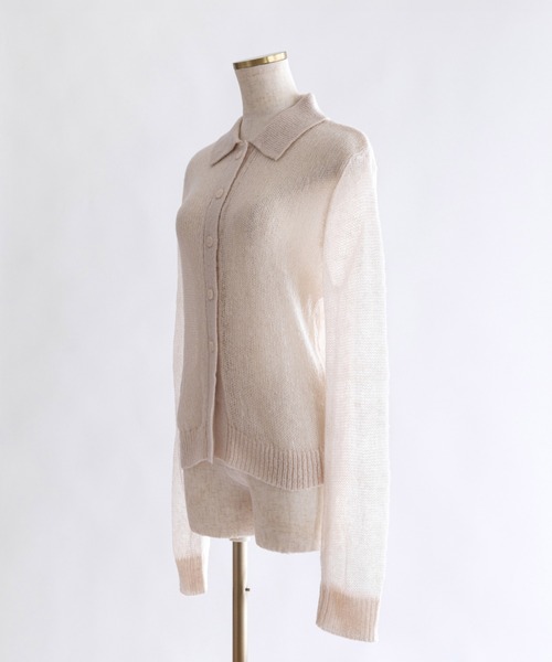 EN NEUME(エンノイム)の「Sheer Mohair Polo Knit(ニット/セーター・レディース・チャコール/ブラウン/アイボリー・FREE)」の15枚目の写真