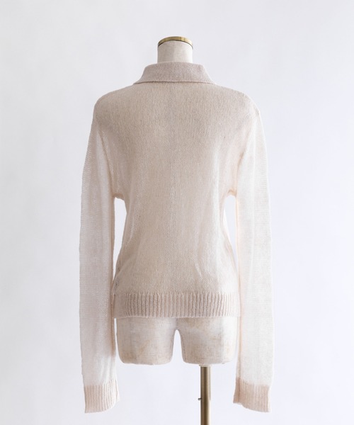 EN NEUME(エンノイム)の「Sheer Mohair Polo Knit(ニット/セーター・レディース・チャコール/ブラウン/アイボリー・FREE)」の17枚目の写真