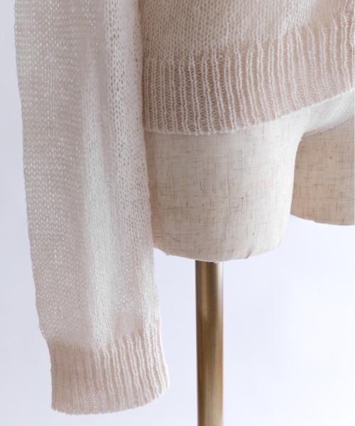 EN NEUME(エンノイム)の「Sheer Mohair Polo Knit(ニット/セーター・レディース・チャコール/ブラウン/アイボリー・FREE)」の21枚目の写真