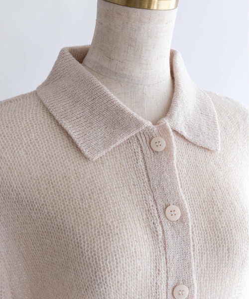 EN NEUME(エンノイム)の「Sheer Mohair Polo Knit(ニット/セーター・レディース・チャコール/ブラウン/アイボリー・FREE)」の20枚目の写真