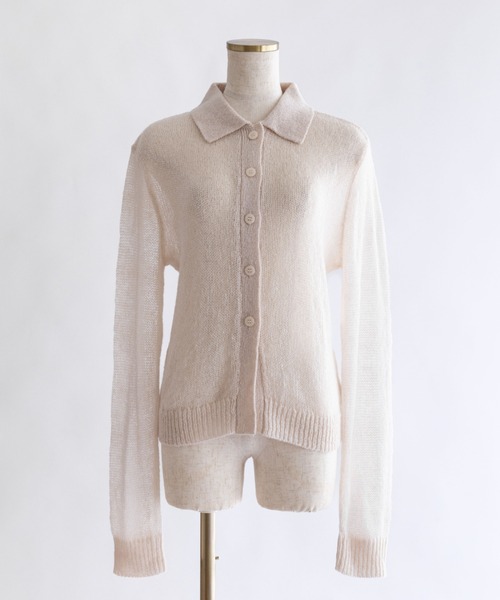 EN NEUME(エンノイム)の「Sheer Mohair Polo Knit(ニット/セーター・レディース・チャコール/ブラウン/アイボリー・FREE)」の14枚目の写真