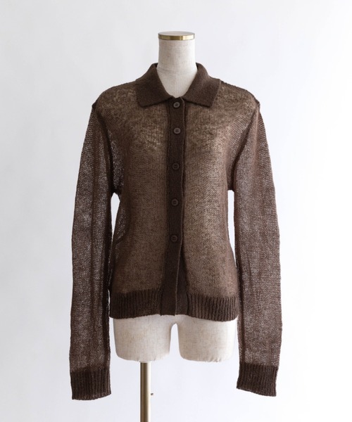 EN NEUME(エンノイム)の「Sheer Mohair Polo Knit(ニット/セーター・レディース・チャコール/ブラウン/アイボリー・FREE)」の18枚目の写真