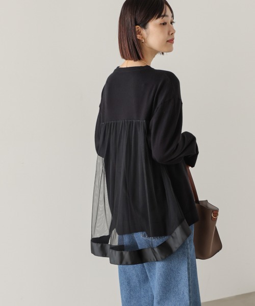 Bou Jeloud（ブージュルード）の「バックチュールニット（ニット/セーター・レディース・A/グレー/ブラック・FREE）」の2枚目の写真