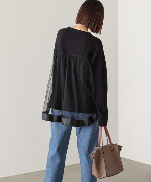 Bou Jeloud（ブージュルード）の「バックチュールニット（ニット/セーター・レディース・A/グレー/ブラック・FREE）」の7枚目の写真