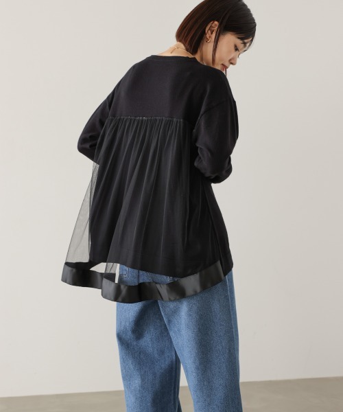 Bou Jeloud（ブージュルード）の「バックチュールニット（ニット/セーター・レディース・A/グレー/ブラック・FREE）」の9枚目の写真