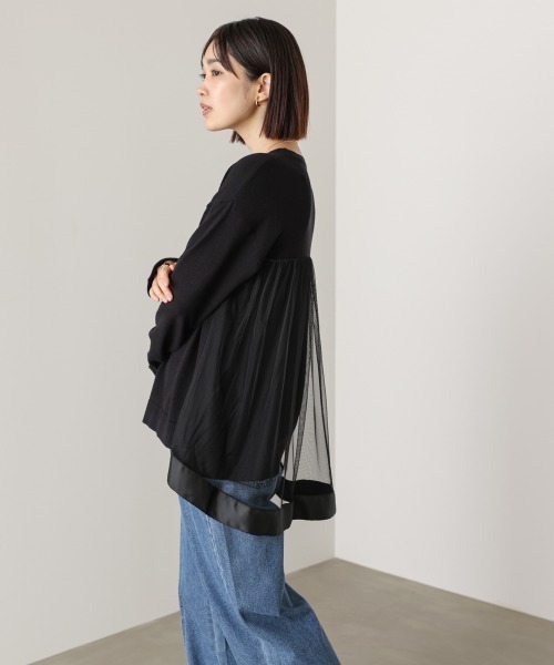 Bou Jeloud（ブージュルード）の「バックチュールニット（ニット/セーター・レディース・A/グレー/ブラック・FREE）」の10枚目の写真