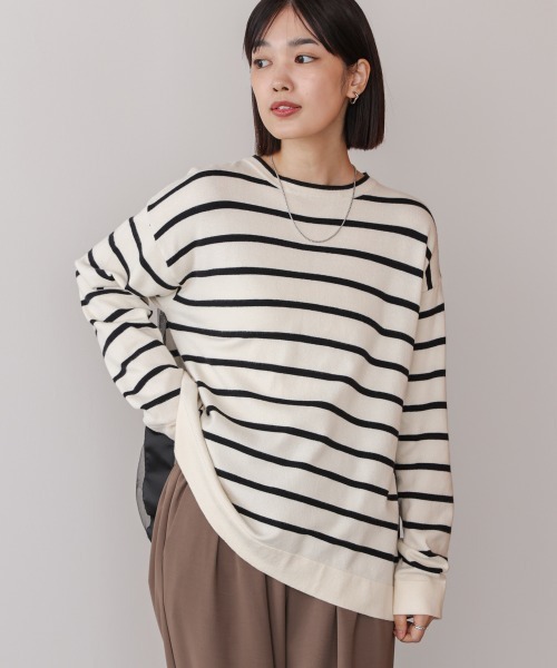 Bou Jeloud（ブージュルード）の「バックチュールニット（ニット/セーター・レディース・A/グレー/ブラック・FREE）」の14枚目の写真