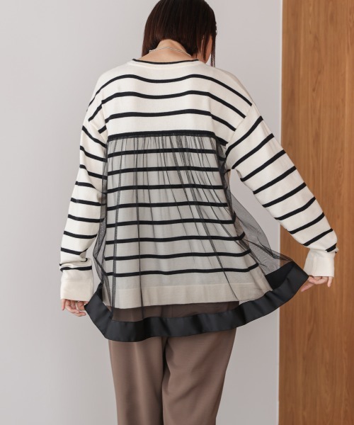 Bou Jeloud（ブージュルード）の「バックチュールニット（ニット/セーター・レディース・A/グレー/ブラック・FREE）」の22枚目の写真