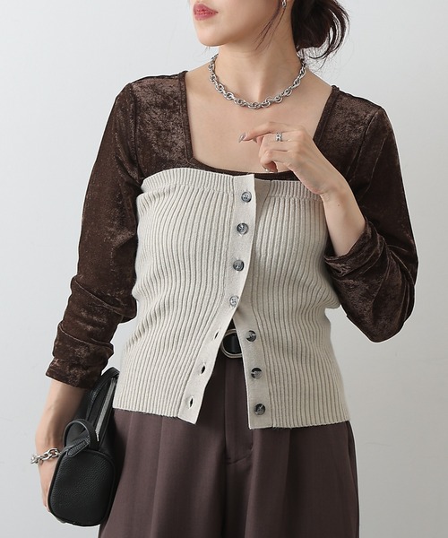 COLONY 2139（コロニートゥーワンスリーナイン）の「ニットビスチェ（その他トップス・レディース・ブラック/グレー/ベージュ・FREE）」の3枚目の写真